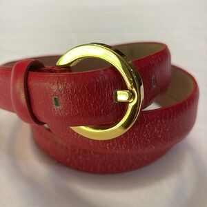 Red Distressed Look Women’s Leather Belt - Excellent Used Condition - Size XL